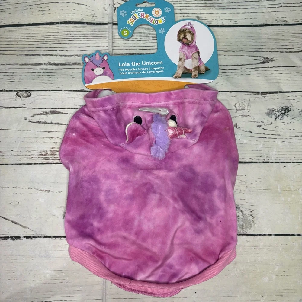 Squishmallows Pink Dog Hoodie - Lola the Unicorn